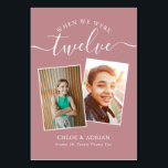 Tarjeta De Mesa A través de los años, una foto Boda de la tabla mo<br><div class="desc">Recuerde y diviértase con los números de la mesa de recepción de su boda. Estos sencillos y elegantes números de la mesa le dan la opción de incluir una fotografía de la novia y del novio a la misma edad que el número de la mesa, el nombre o apellidos de...</div>