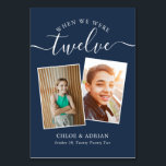 Tarjeta De Mesa A través de los años, una foto Boda de la tabla mo<br><div class="desc">Recuerde y diviértase con los números de la mesa de recepción de su boda. Estos sencillos y elegantes números de la mesa le dan la opción de incluir una fotografía de la novia y del novio a la misma edad que el número de la mesa, el nombre o apellidos de...</div>