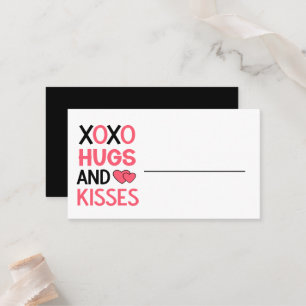 Tarjeta De Mesa Abrazos besos XOXO ducha de novia Boda negro