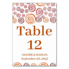 Tarjeta De Mesa Abstract African Shape Wedding Table Number Card 