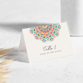 Tarjeta De Mesa Abstract Floral Mandala Wedding Place Card
