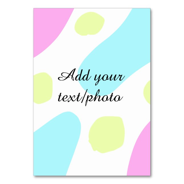 Tarjeta De Mesa Abstract geometric shapes pastel add name photo ba (Anverso)