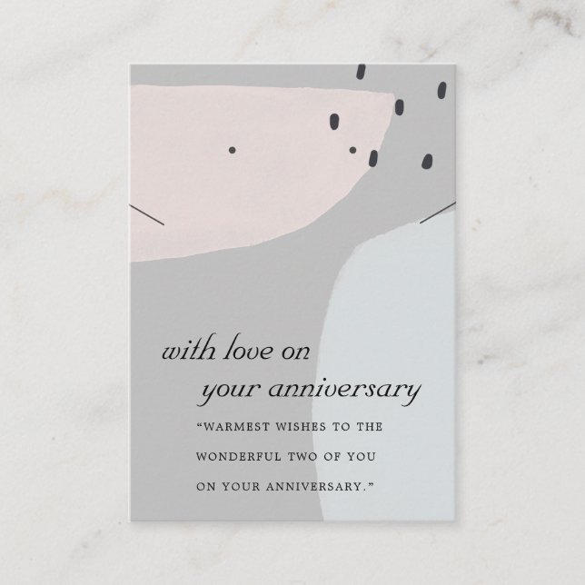 TARJETA DE MESA ABSTRACTO GANANCIA DE NECESARIO AZUL GRIS ANIVERSA (Anverso)