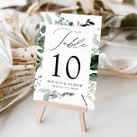 Tarjeta De Mesa Abundant Greenery Boda Personalizada<br><div class="desc">Elegantes tarjetas botánicas de mesa boda con el número de la mesa, los nombres y la fecha boda enclavadas en un marco rectangular rodeado de eucalipto, helechos y otros ricos paisajes. Personalice el número de cada tarjeta de tabla y agréguela a su carrito. Diseñado para coordinar con nuestra colección Abundant...</div>