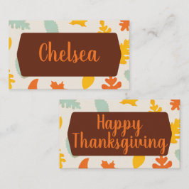 Tarjeta De Mesa Acción de Gracias de Caall Leaves