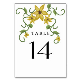 Tarjeta De Mesa Aceite floral botánico amarillo de girasol dibujad