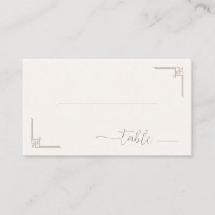 Tarjeta De Mesa Acentos geométricos beige elegantes