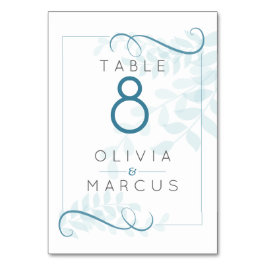 Tarjeta De Mesa Acentos Verde azulados azules modernos Smokey