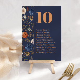 Tarjeta De Mesa Acogida rústica de boda floral