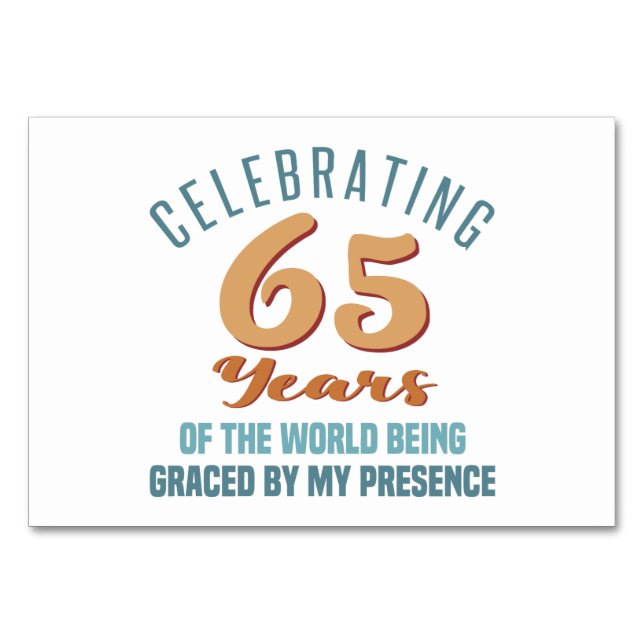 Tarjeta De Mesa Actitud de cumpleaños 65 (Anverso)