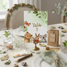 Acuarela Animales Tiernos Bosque Baby Shower