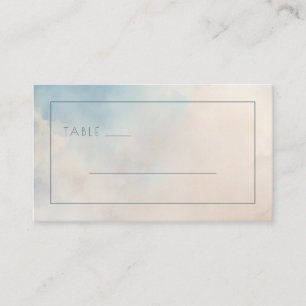 Tarjeta De Mesa Acuarela Azul Sereno Minimalista