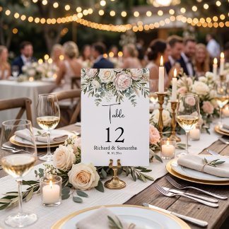 Tarjeta De Mesa Acuarela, banquete nupcial