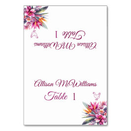 Tarjeta De Mesa Acuarela Boda de ícono de lisis tropical-avena-