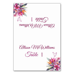 Tarjeta De Mesa Acuarela Boda de ícono de lisis tropical-avena-