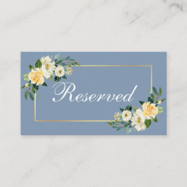 Tarjeta De Mesa Acuarela Boda floral amarillo oro reservado