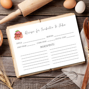 Tarjeta De Mesa Acuarela Brownie Sundae Bridal Shower Recipe