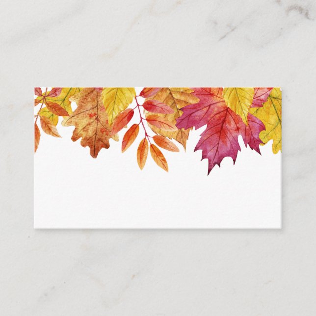 Tarjeta De Mesa Acuarela Caída Sale del Boda de otoño de Garland (Anverso)