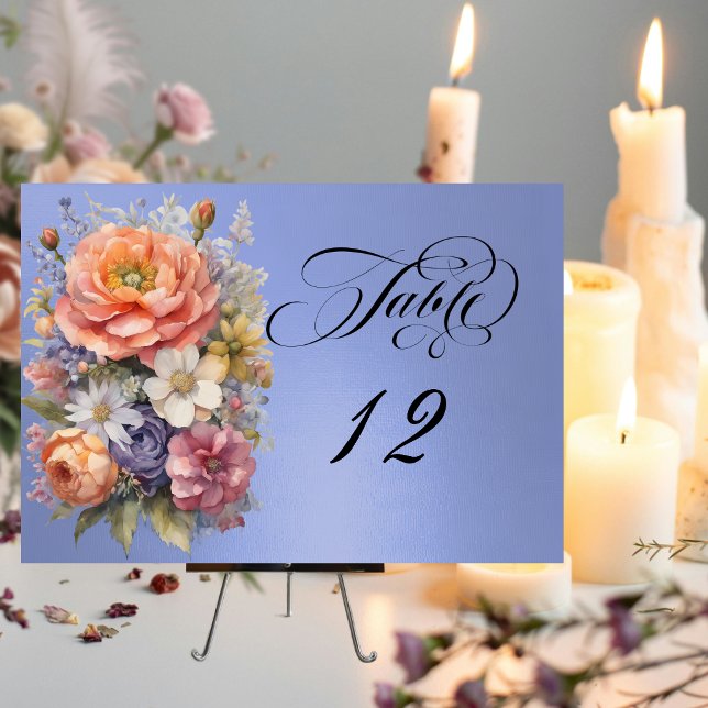 Tarjeta De Mesa Acuarela de Flores Silvestres - Azul Cielo (Subido por el creador)
