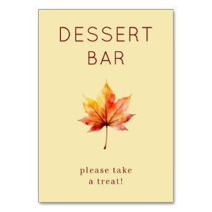 Tarjeta De Mesa Acuarela de hoja de arce otoñal acogedora