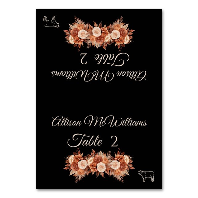 Tarjeta De Mesa Acuarela Elegancia Otoño-Carne- (Anverso)