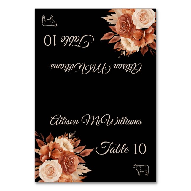 Tarjeta De Mesa Acuarela Elegancia Otoño-Carne- (Anverso)