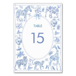 Tarjeta De Mesa Acuarela Elegante Toile Safari Chinoiserie animal