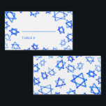 Tarjeta De Mesa Acuarela Estrella de David Bar Mitzvah Azul<br><div class="desc">Tarjeta personalizada perfecta para un bat mitzvah, bar mitzvah, boda u otra celebración judía. Arte de acuarela hecho a mano para ti en el anverso y reverso. ¡TOTALMENTE PERSONALIZABLE! Haz clic en "Personalizar" arriba para editar el texto. Haz clic en "editar usando la herramienta de diseño" para ajustar las fuentes,...</div>