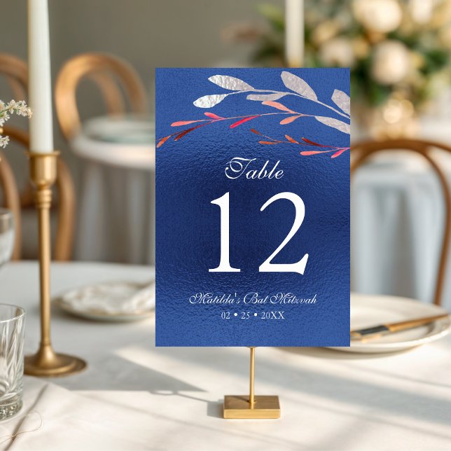 Tarjeta De Mesa Acuarela Floral Botánico de Suculentas Bar Mitzvah (Subido por el creador)