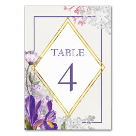 Tarjeta De Mesa Acuarela floral de Iris de primavera