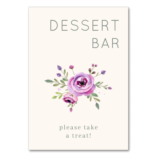 Tarjeta De Mesa Acuarela Floral Pastel Cálida (Anverso)