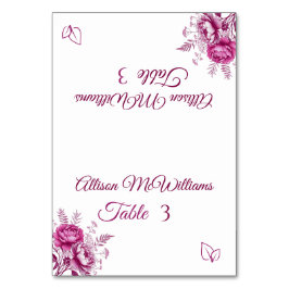 Tarjeta De Mesa Acuarela Magenta Peony-Vegetariano-Boda-