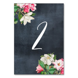 Tarjeta De Mesa Acuarela Magnolia Flores Boda Número de tabla