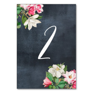 Tarjeta De Mesa Acuarela Magnolia Flores Boda Número de tabla