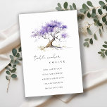 Tarjeta De Mesa Acuarela mínima Lilac Jacaranda Tree Boda<br><div class="desc">Para cualquier personalización adicional o cualquier otro elemento que coincida,  no dude en ponerse en contacto conmigo en yellowfebstudio@gmail.com</div>