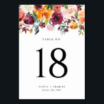 Tarjeta De Mesa Acuarela Otoño Blooms Garland Fall Wedding<br><div class="desc">Agregue un acento floral al evento con estas tarjetas de número de tabla de personalizable. Cuenta con un garland floral acuático en tonos otoñales. Personalice agregando sus detalles. Estas tarjetas de número de mesa son perfectas para bodas de otoño,  duchas de novias,  fiestas de cumpleaños y más.</div>