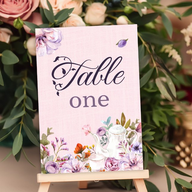 Tarjeta De Mesa Acuarela Rosa Floral Té Fiesta Tema (Subido por el creador)