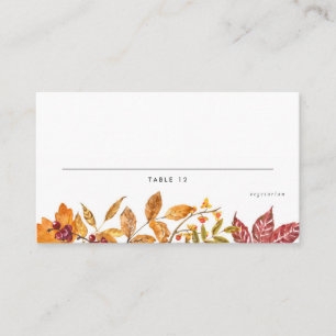 Tarjeta De Mesa Acuarela Saltos de Otoño Elección de Comida de Bod
