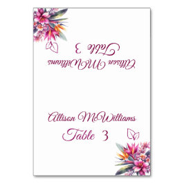 Tarjeta De Mesa Acuarela Tropical Bliss-Vegetariano-Boda-