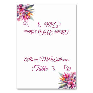Tarjeta De Mesa Acuarela Tropical Bliss-Vegetariano-Boda-