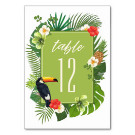 Tarjeta De Mesa Acuarela Tropical con Toucan Green ID577