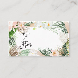 Tarjeta De Mesa Acuarela tropical floral bebé sin ducha de envoltu