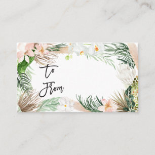 Tarjeta De Mesa Acuarela tropical floral bebé sin ducha de envoltu