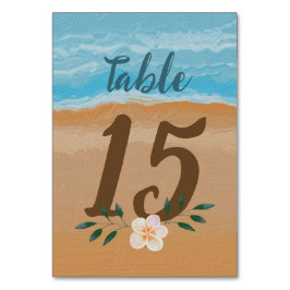 Tarjeta De Mesa Acuarela Tropical Ocean Beach Wedding