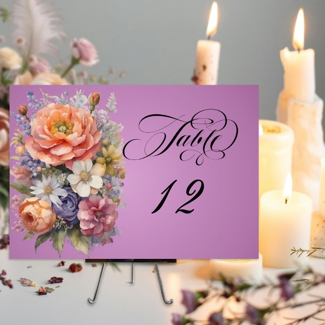 Tarjeta De Mesa Acuarelas de flores silvestres - Lavanda (Subido por el creador)