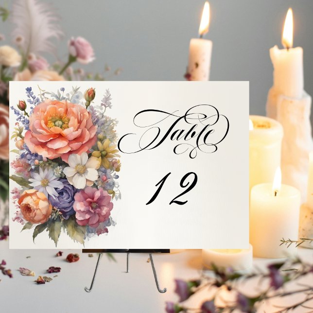 Tarjeta De Mesa Acuarelas de flores silvestres - Marfil (Subido por el creador)