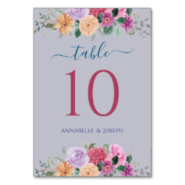 Tarjeta De Mesa acuarelas Florales Botánico Moderno Boda