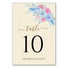 Tarjeta De Mesa acuarelas Florales Botánico Moderno Boda