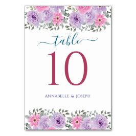 Tarjeta De Mesa acuarelas Florales Botánico Moderno Boda
