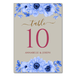 Tarjeta De Mesa acuarelas Florales Botánico Moderno Boda